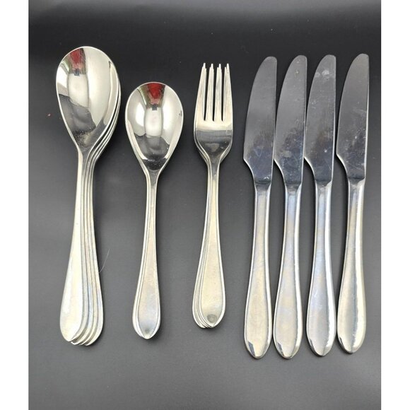 Ginkgo 18/8 Stainless Steel Flatware 16 Piece Set - Korea Made